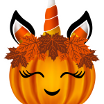 DIDIKO designs Fall Sticker Cute Pumpkin Unicorn